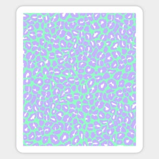 Mint Green and Purple Leopard Spots Pattern Sticker